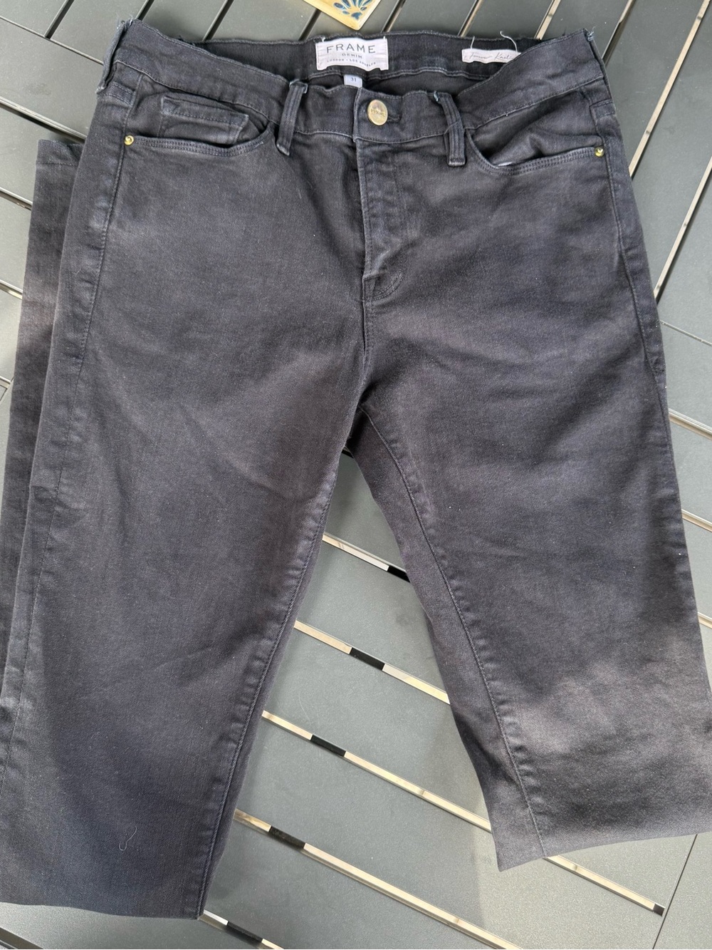 FRAME Denim Black High-Rise Slim skinny Jeans